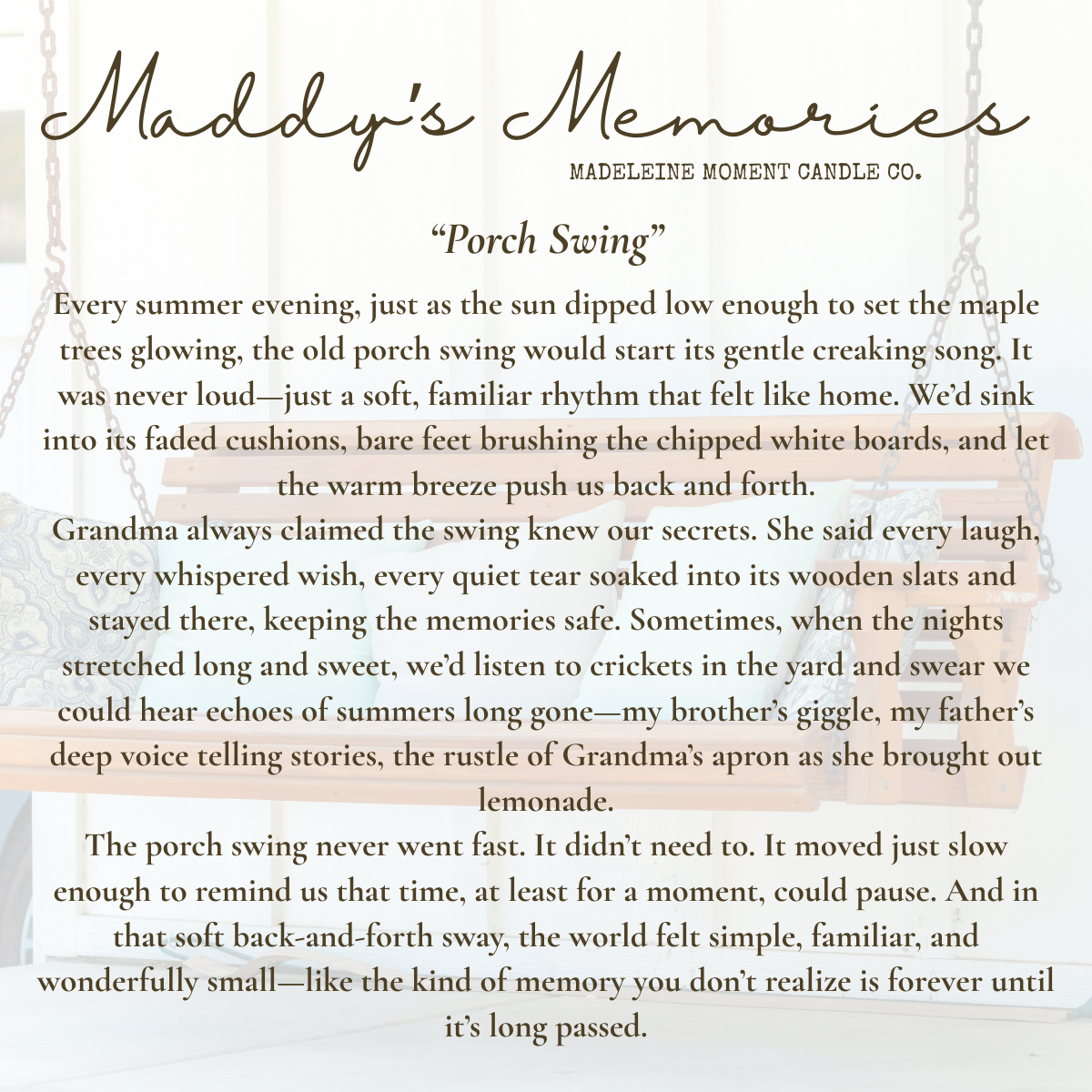 𝙿𝙾𝚁𝙲𝙷 𝚂𝚆𝙸𝙽𝙶 | 8𝚘𝚣 𝙲𝙰𝙽𝙳𝙻𝙴 | 𝙼𝙰𝙳𝙳𝚈'𝚂 𝙼𝙴𝙼𝙾𝚁𝙸𝙴𝚂