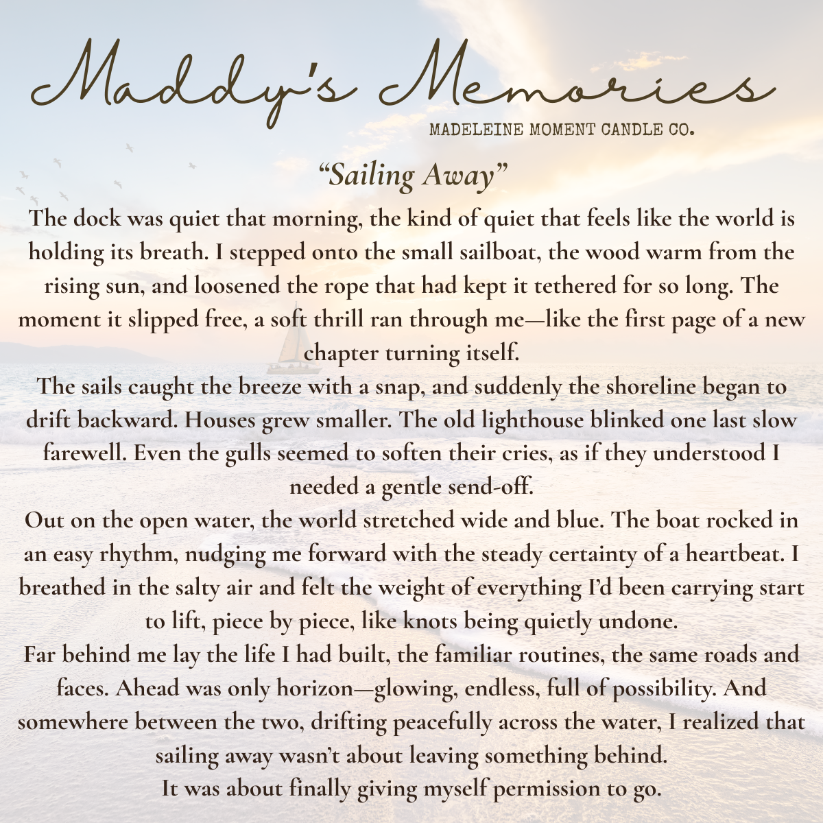 𝚂𝙰𝙸𝙻𝙸𝙽𝙶 𝙰𝚆𝙰𝚈 | 8𝚘𝚣 𝙲𝙰𝙽𝙳𝙻𝙴 | 𝙼𝙰𝙳𝙳𝚈'𝚂 𝙼𝙴𝙼𝙾𝚁𝙸𝙴𝚂