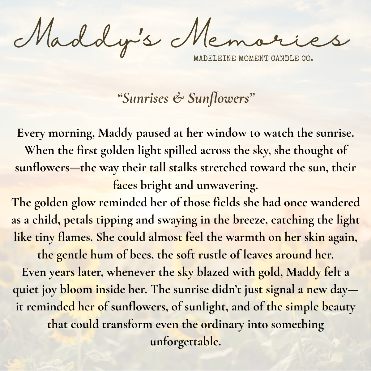 𝙶𝙾𝙻𝙳𝙴𝙽 𝚂𝚄𝙽𝚁𝙸𝚂𝙴 | 8𝚘𝚣 𝙲𝙰𝙽𝙳𝙻𝙴 | 𝙼𝙰𝙳𝙳𝚈'𝚂 𝙼𝙴𝙼𝙾𝚁𝙸𝙴𝚂