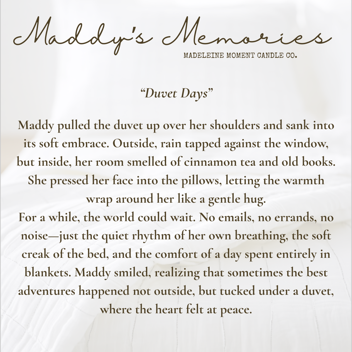 𝙳𝚄𝚅𝙴𝚃 𝙳𝙰𝚈𝚂 | 8𝚘𝚣 𝙲𝙰𝙽𝙳𝙻𝙴 | 𝙼𝙰𝙳𝙳𝚈'𝚂 𝙼𝙴𝙼𝙾𝚁𝙸𝙴𝚂